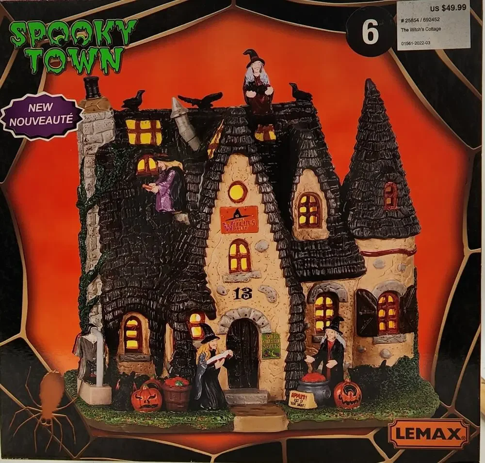Lemax Spooky Town 2022 The Witch's Cottage #25854 Halloween Decor Porcelain